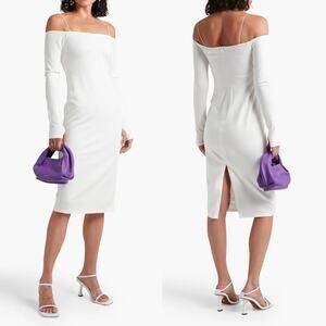 White Alice + Olivia Dorinda Off The Shoulder Midi Dress 2